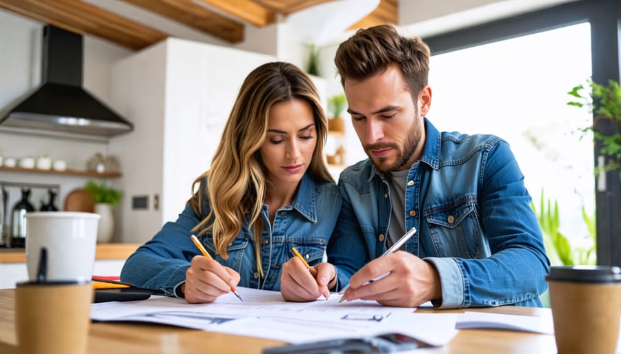 Couple planning their home renovation goals and priorities