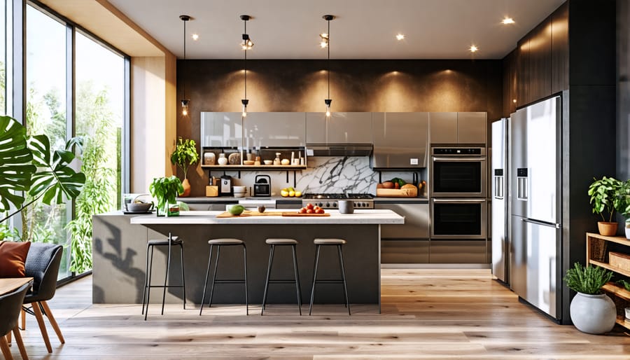 Showcase of energy-efficient appliances in a modern kitchen setting