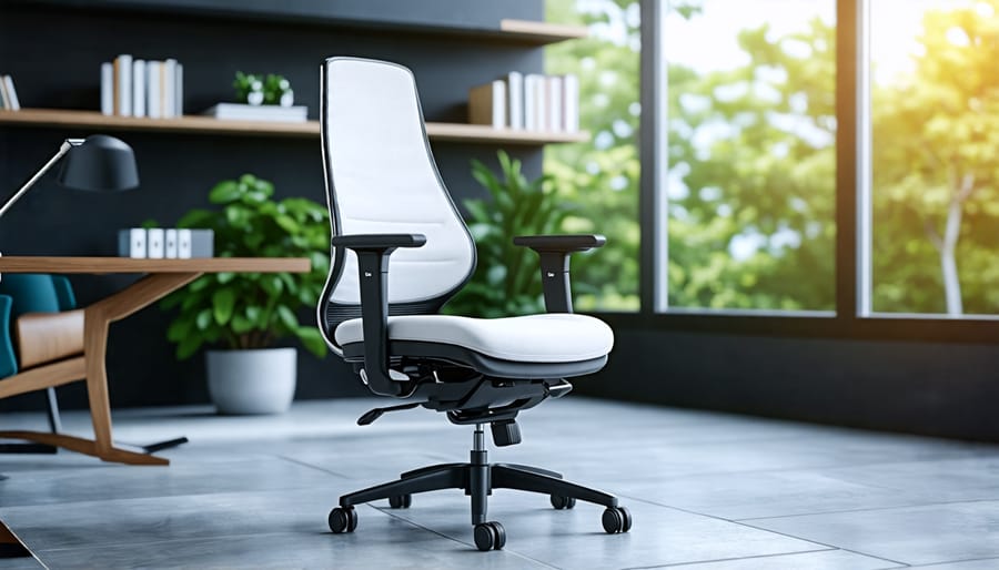 A modern ergonomic chair with adjustable features suitable for home office use