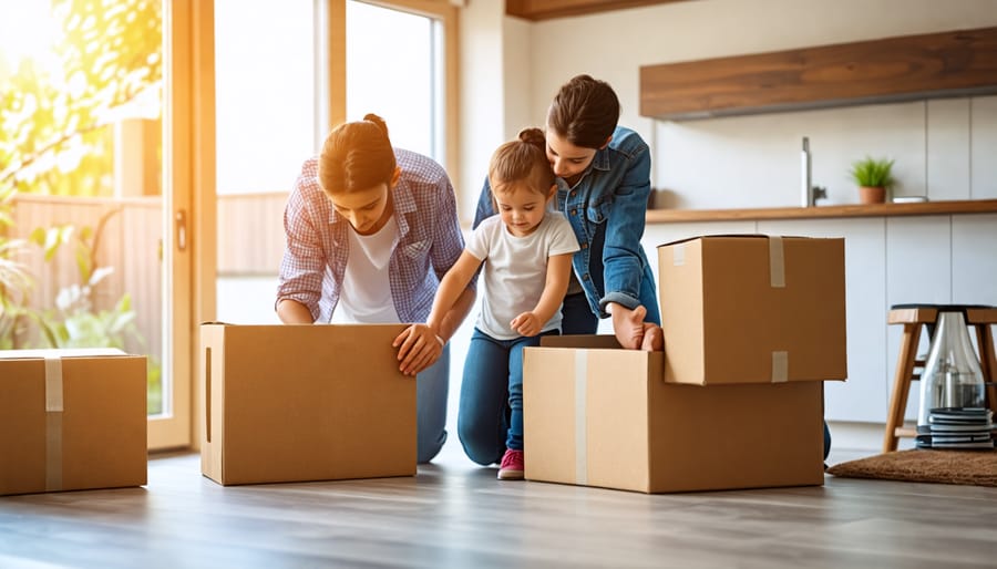 Family preparing their home for the upcoming renovation process