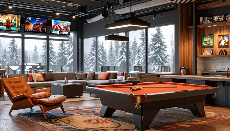 Entertainment space equipped for various games and recreation