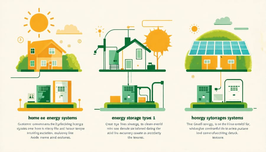 Visual comparison of battery, thermal, and mechanical energy storage options for homes