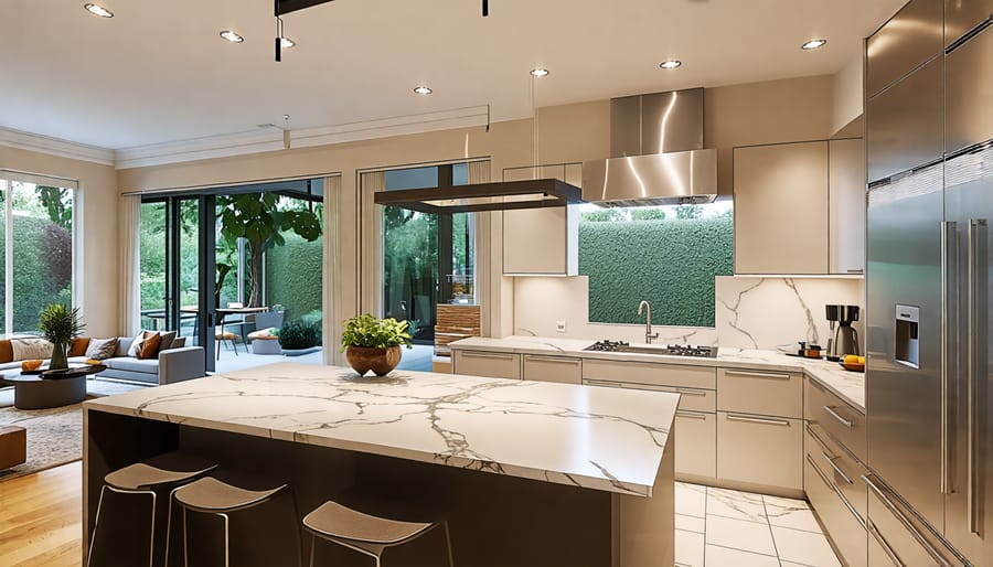 Gourmet kitchen in a luxury home featuring top-of-the-line appliances and finishes