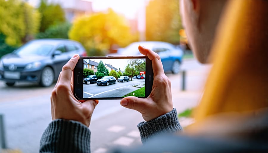 Demonstration of using a mobile app to access live home security camera video