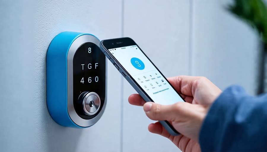 Demonstration of keyless entry using a smart lock and mobile app