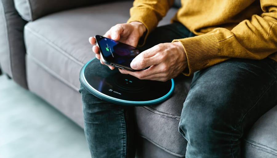 Smart sofa with integrated wireless charging technology