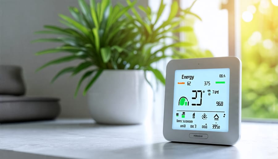 Visual representation of energy savings achieved by a smart thermostat