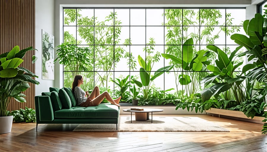 Sustainable sofa in an eco-friendly living space