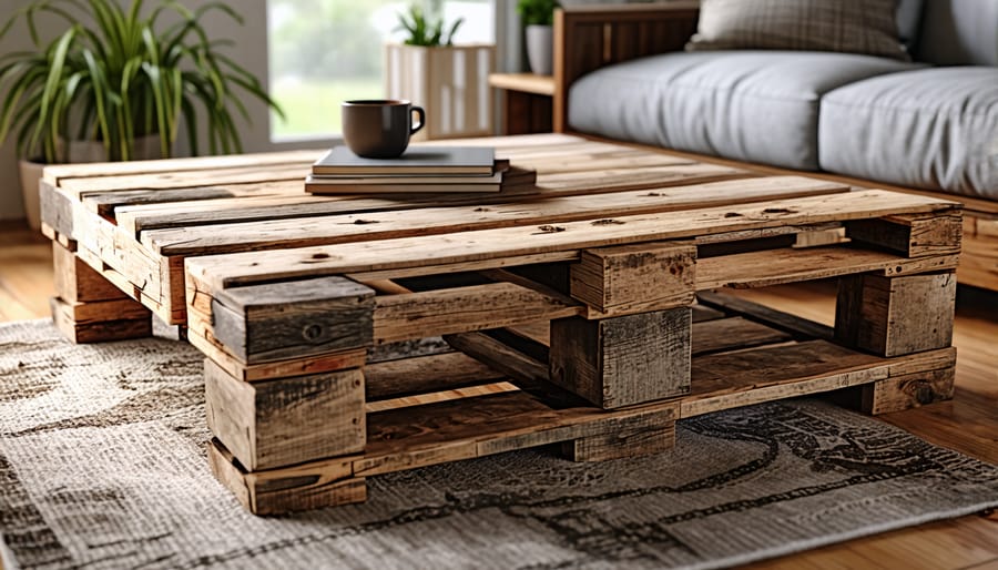 DIY tutorial for making a sustainable pallet coffee table