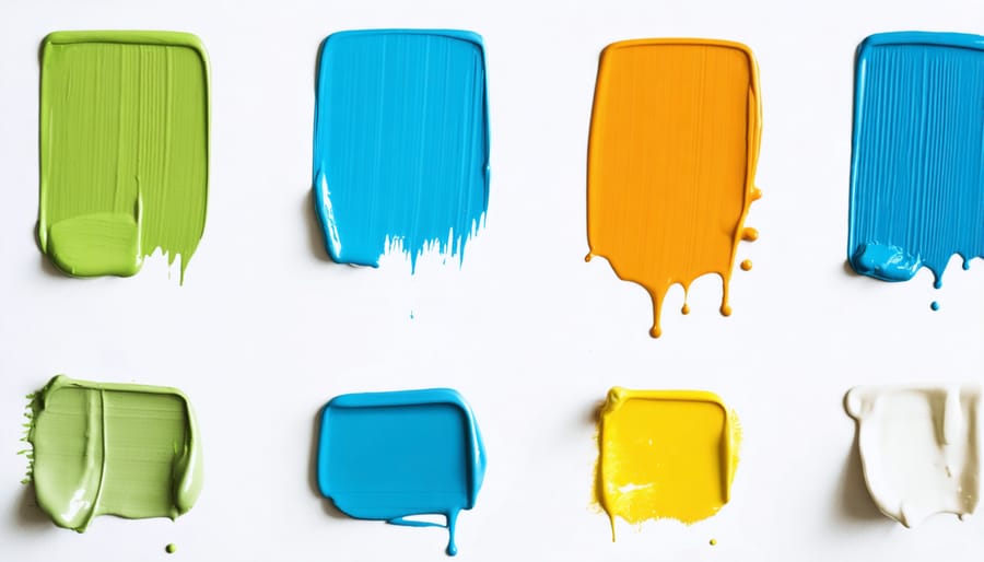 Complementary color scheme swatches for interior design