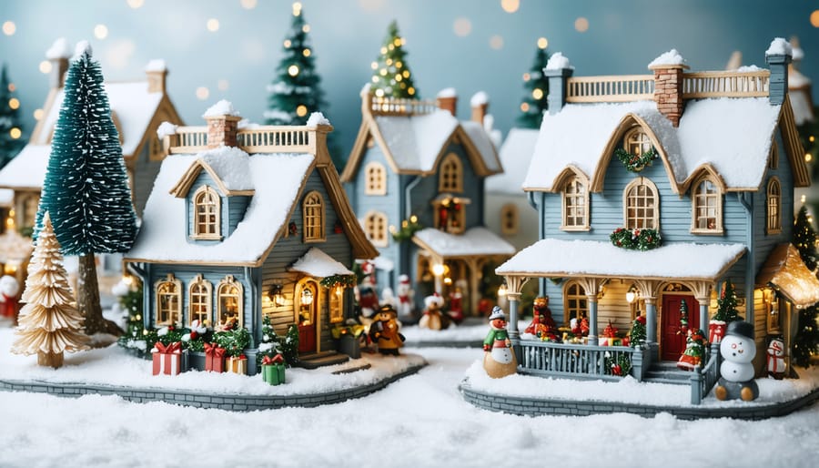 Customized Christmas village display showcasing different themes and styles