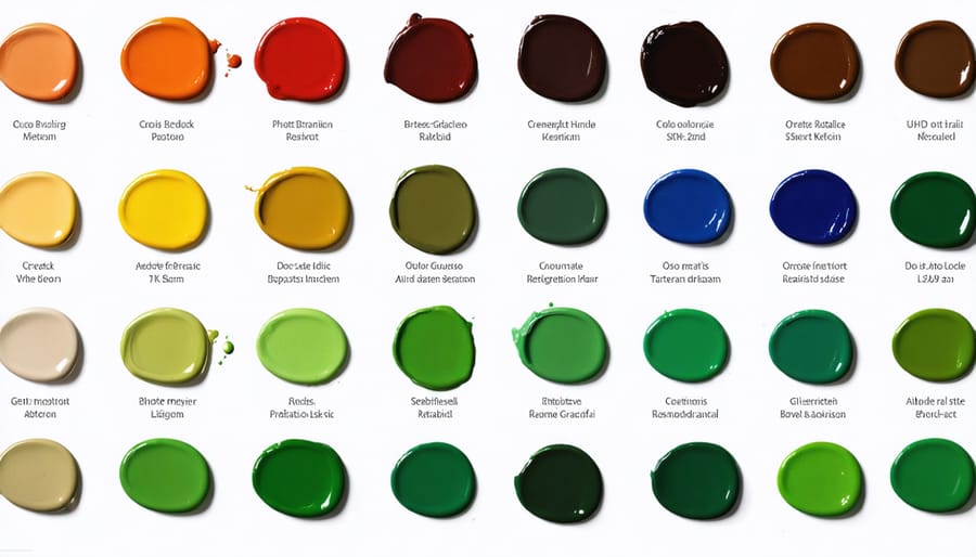 Collection of color swatches from top eco-friendly interior paint brands