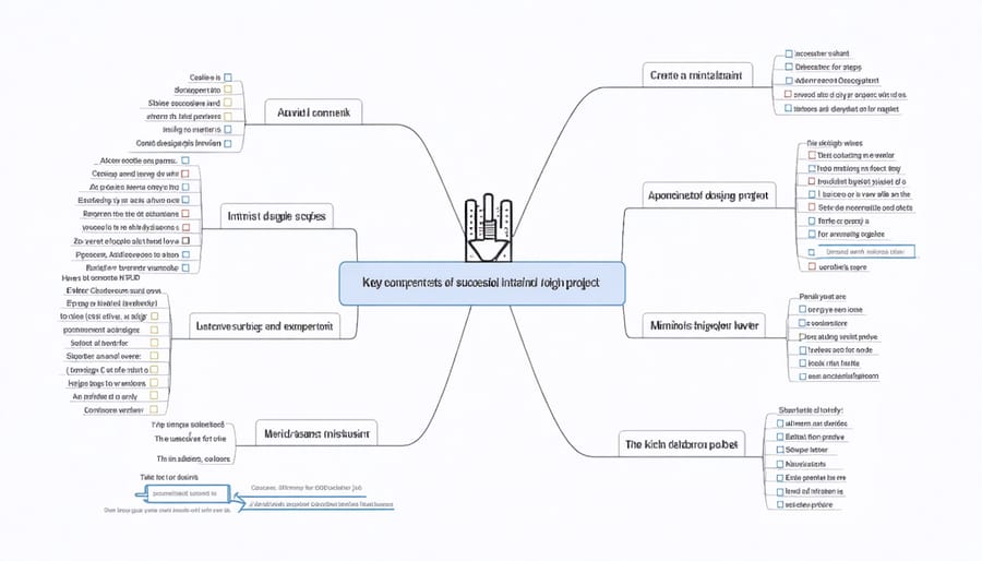 Diagram of essential elements for a successful interior design project