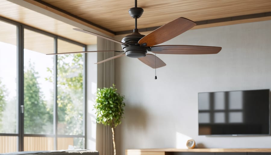 Energy-efficient ceiling fan enhancing comfort in a home