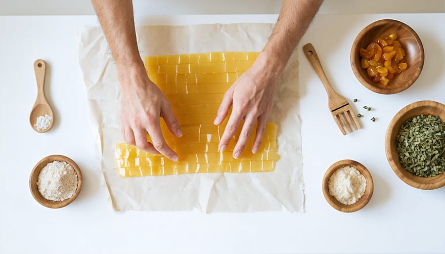 Step-by-step process of making beeswax food wraps as a sustainable gift