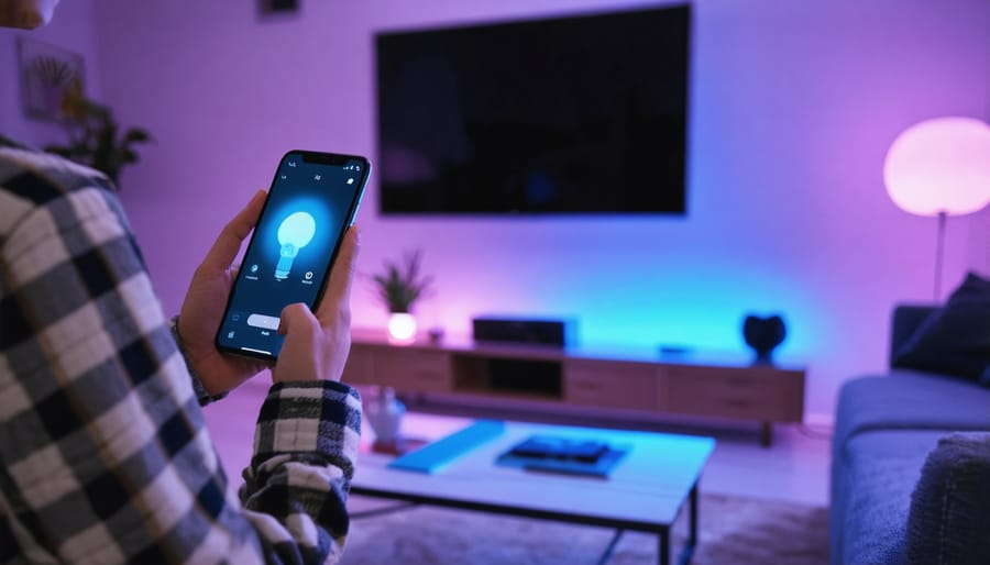 Demonstration of smart lighting control in a living room