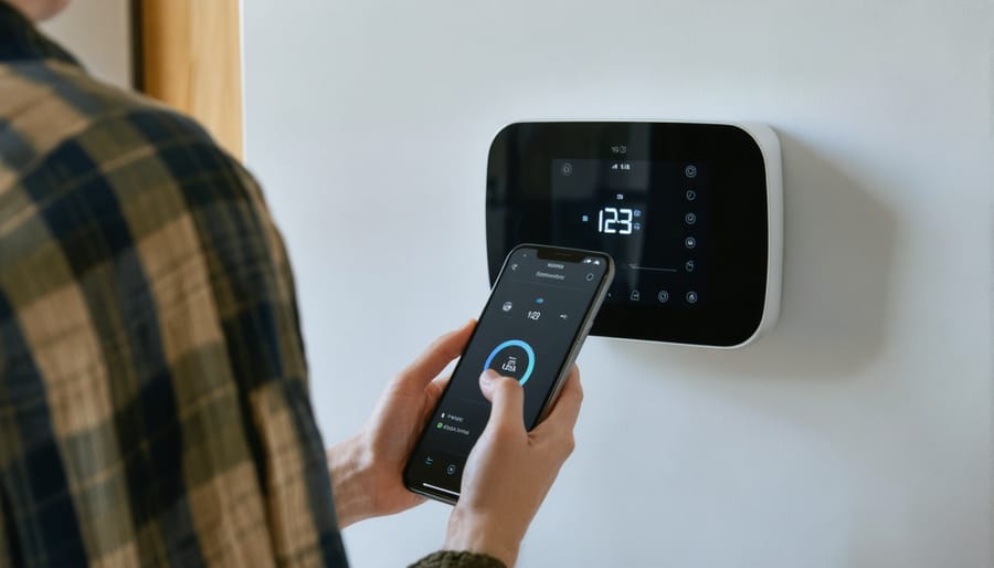 Demonstration of remote temperature control using a smart thermostat and mobile app