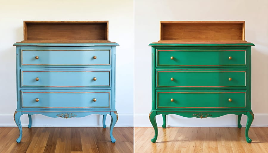 DIY vintage furniture restoration before and after comparison