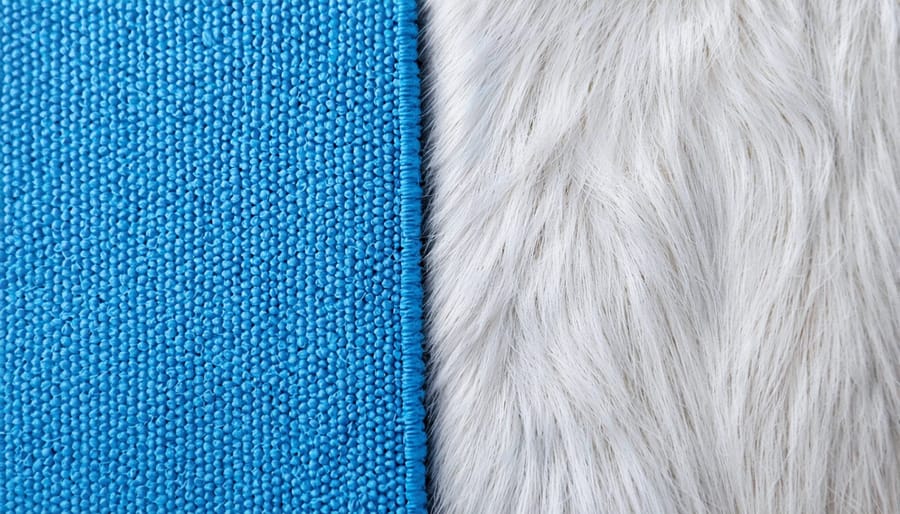 Microfiber fabric surface showing its tight weave and pet hair resistant properties