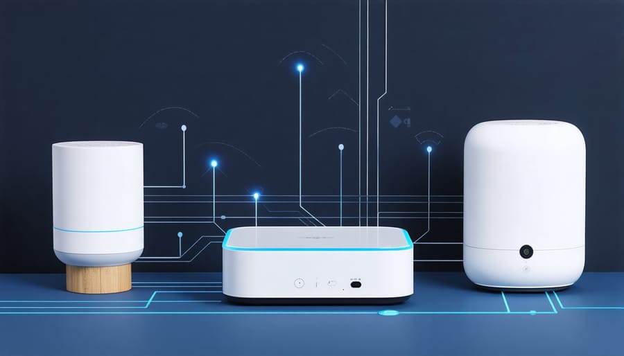 Comparison diagram of popular smart home hubs and their ecosystem compatibility