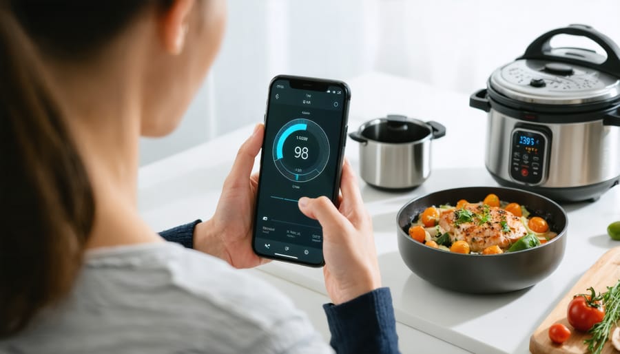 Cook using smartphone app to control smart sous vide precision cooker