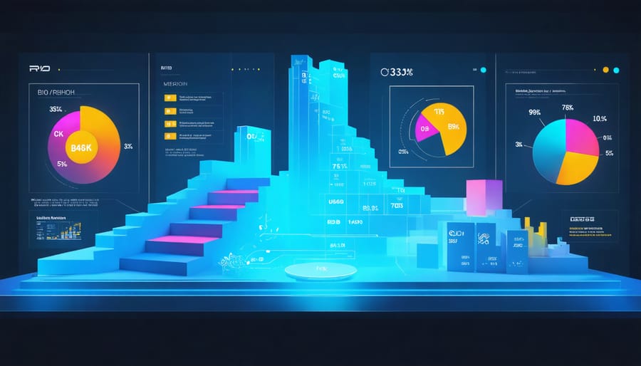 Data visualization chart showing cost savings and environmental benefits of smart sustainability