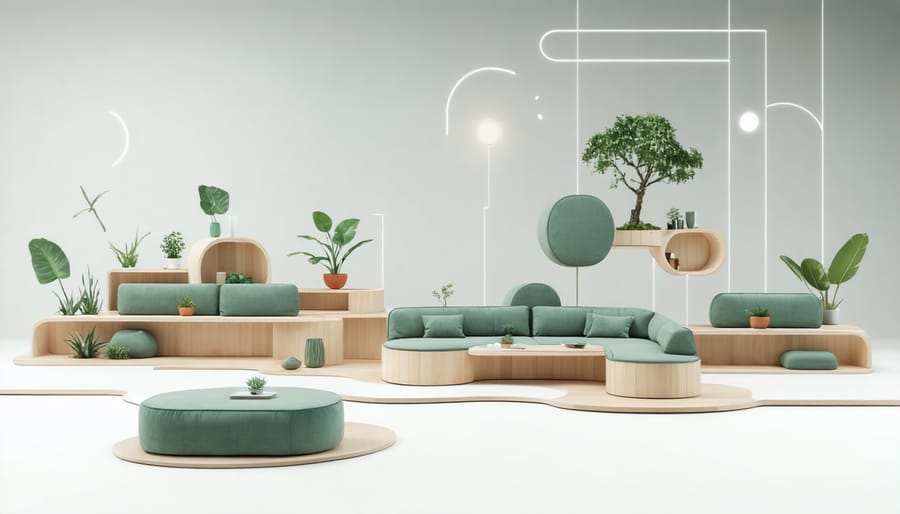 Smart office furniture with built-in technology and sustainable materials