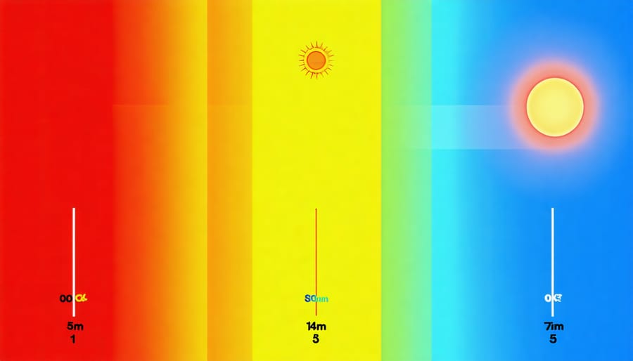 Infographic showing light color temperature spectrum from warm 2700K to cool 6500K with daily schedule