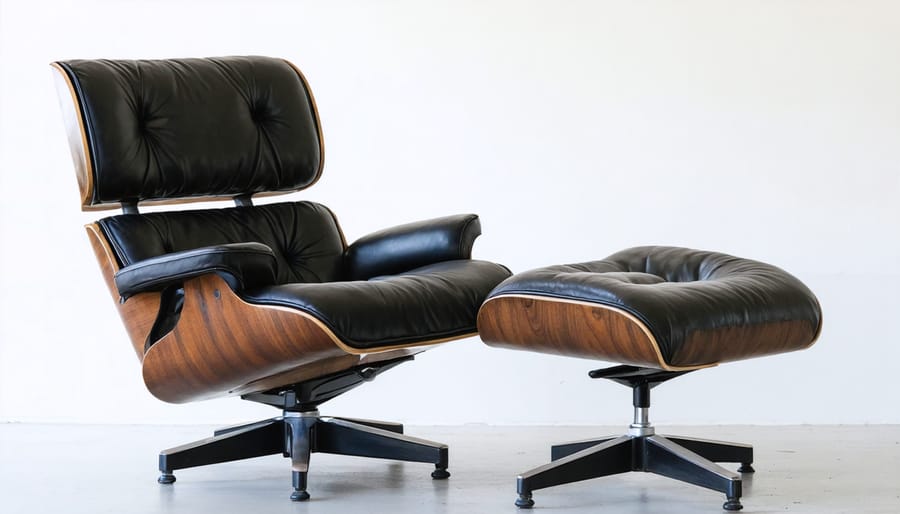 Classic Eames Lounge Chair and Ottoman showcasing mid-century modern design principles