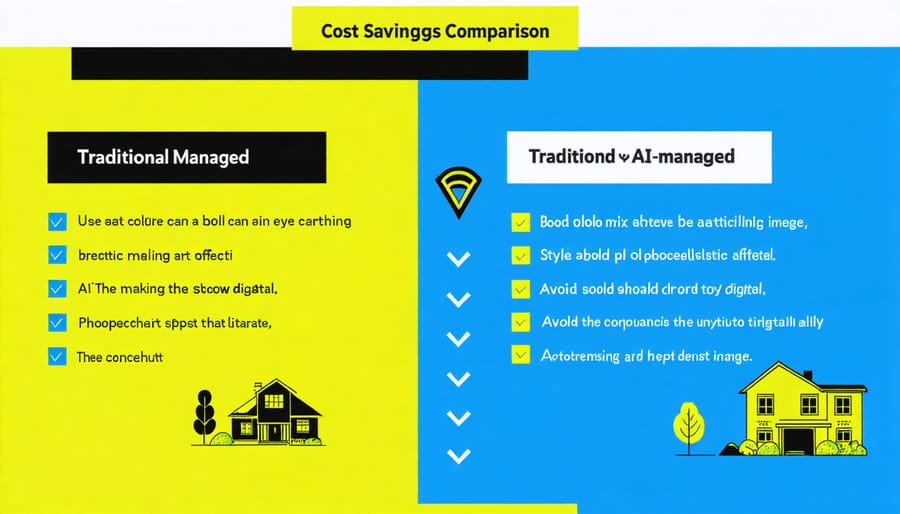 Graph comparing monthly energy costs between smart and traditional homes over a year