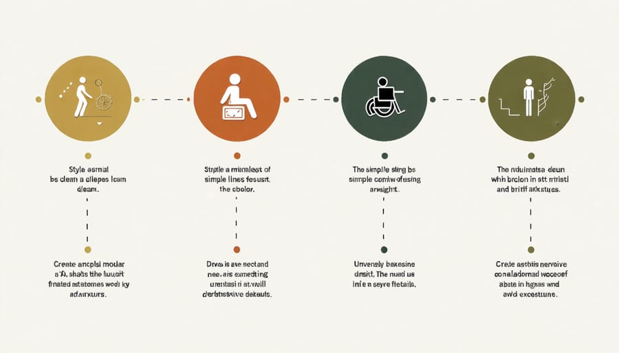 Visual representation of the seven universal design principles with illustrative icons