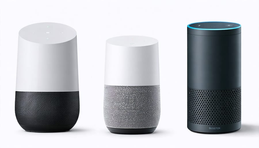 Comparison of smart home hub devices from Google, Amazon, and Apple