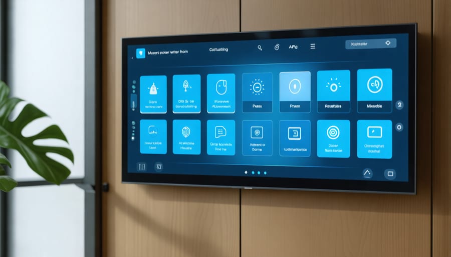 Smart home control panel showing universal design technology integration options