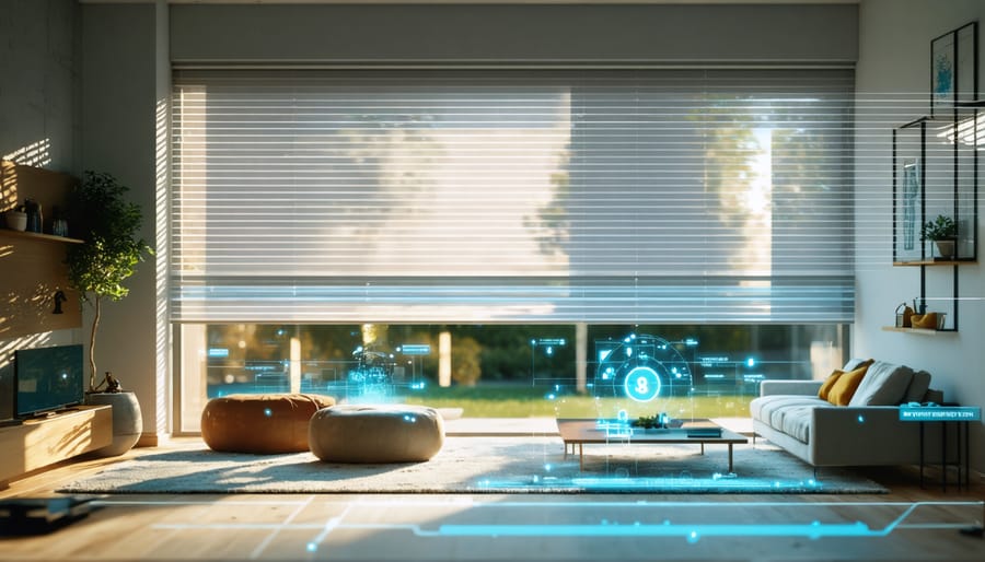 Smart home with automated shading system and sensor indicators