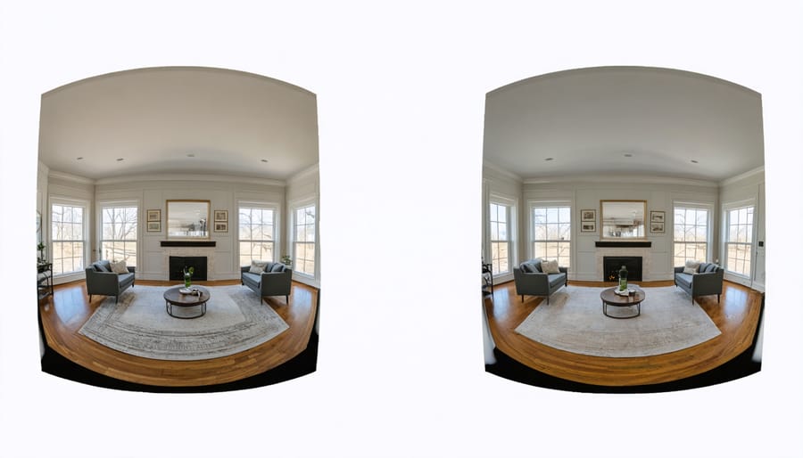 Pottery Barn's 360-degree virtual showroom displaying multiple room design variations