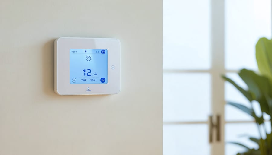 Diagram showing proper placement of smart thermostats and temperature sensors throughout a home